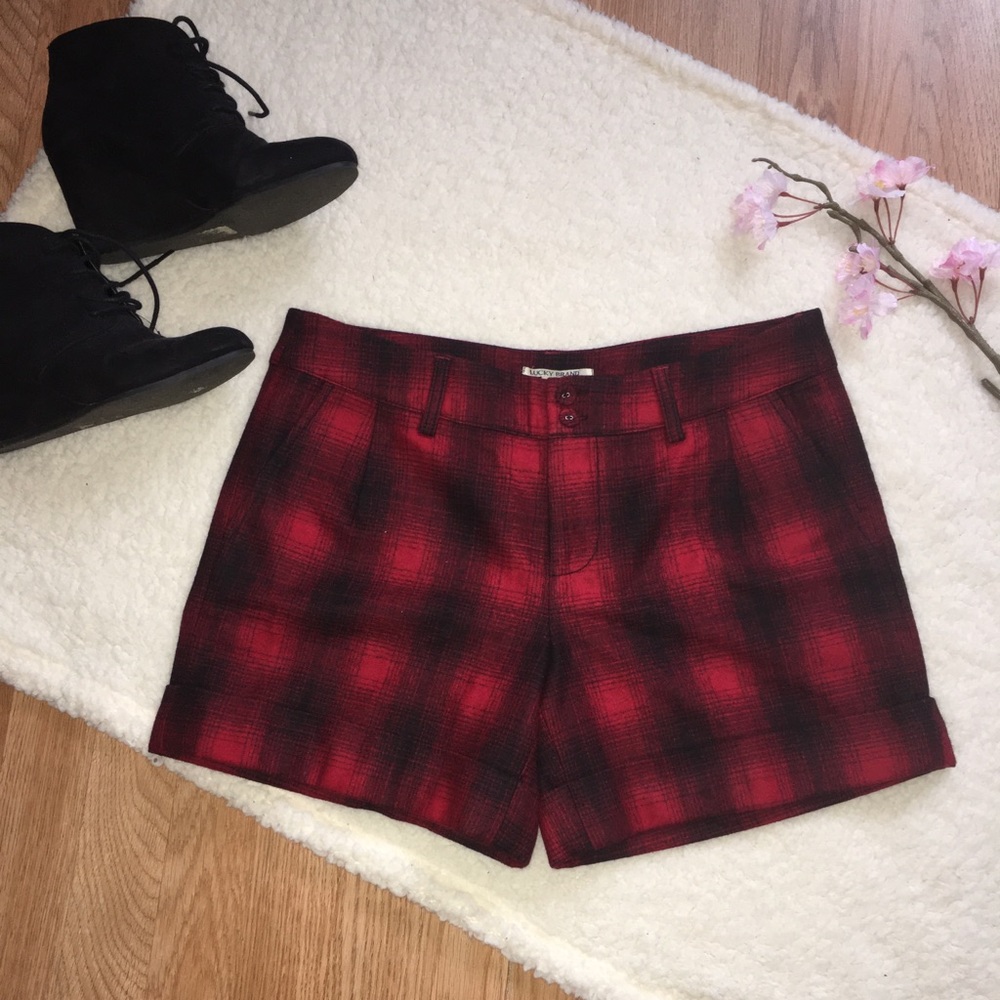 Lucky Brand Women’s Wool Blend Plaid Shorts